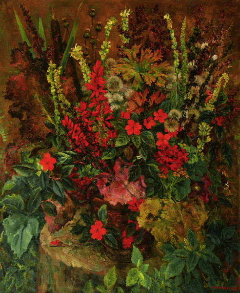 Натюрморт с красными цветками
