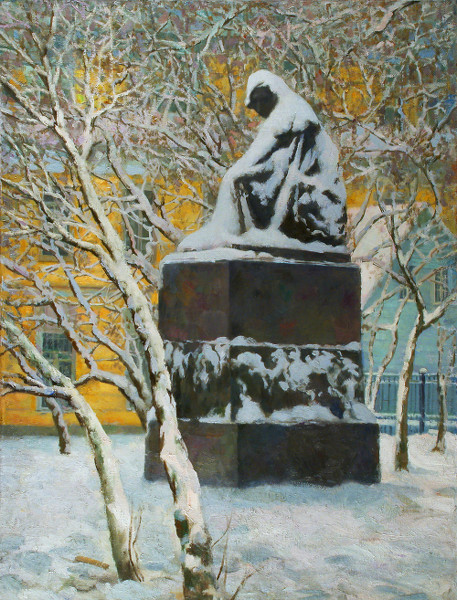 Moscow in the snow (Gogol monument)