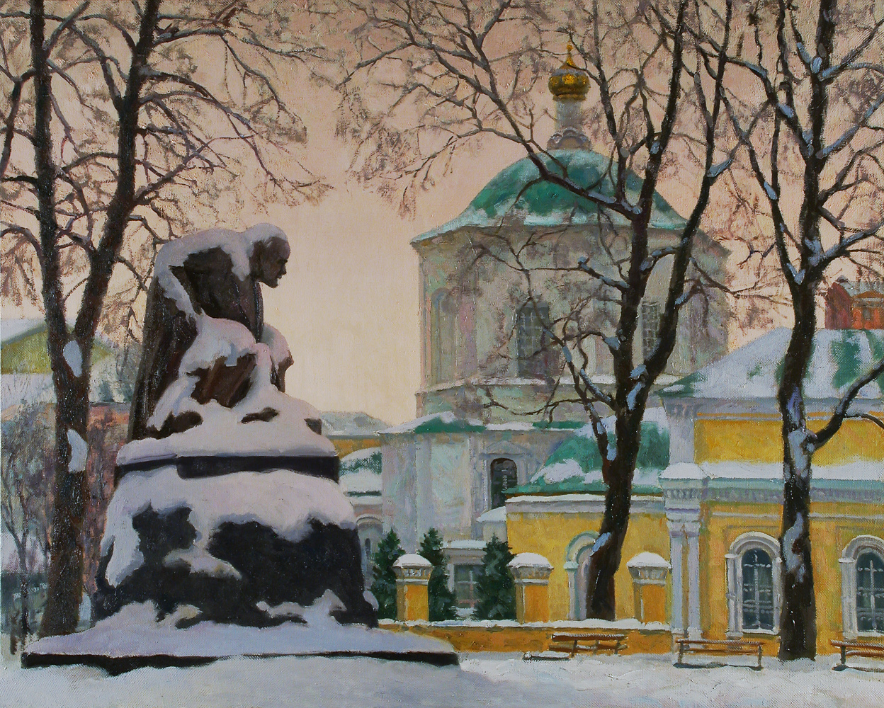 Moscow in the snow (Lenin monument)