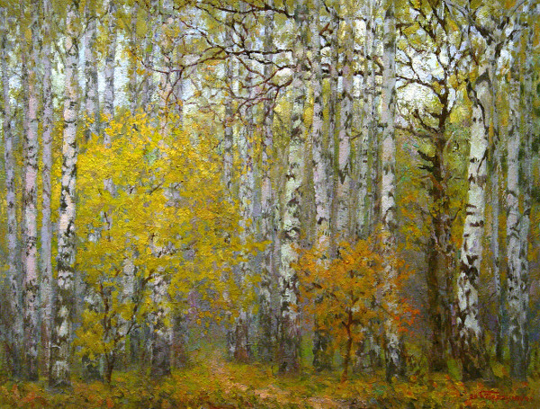 Birch triptych (Cool grove)