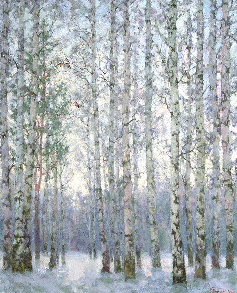 Birch triptych (Frozen Grove)