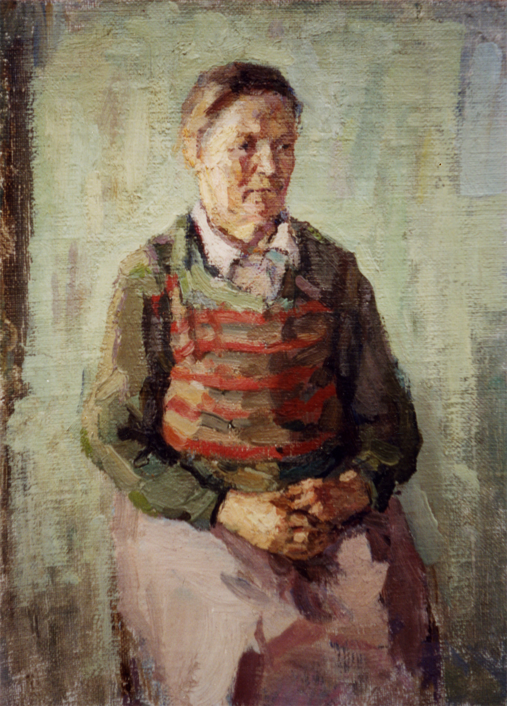 The sitting old woman
